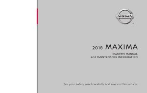 2018 Nissan MAXIMA Owner Manual